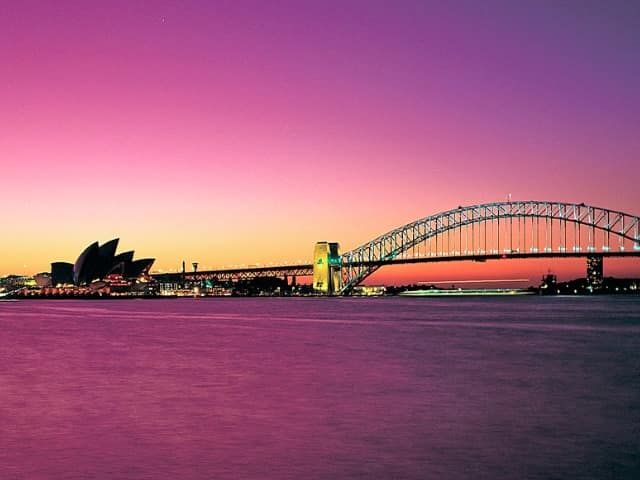 Ponte & Hotel De Luxo De Porto De Sydney Foto de Stock - Imagem de